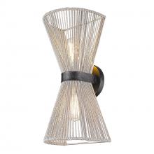  6938-2W BLK-BR - 2 Light Wall Sconce